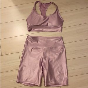 Forever21 Shiny Lavender Workout Set